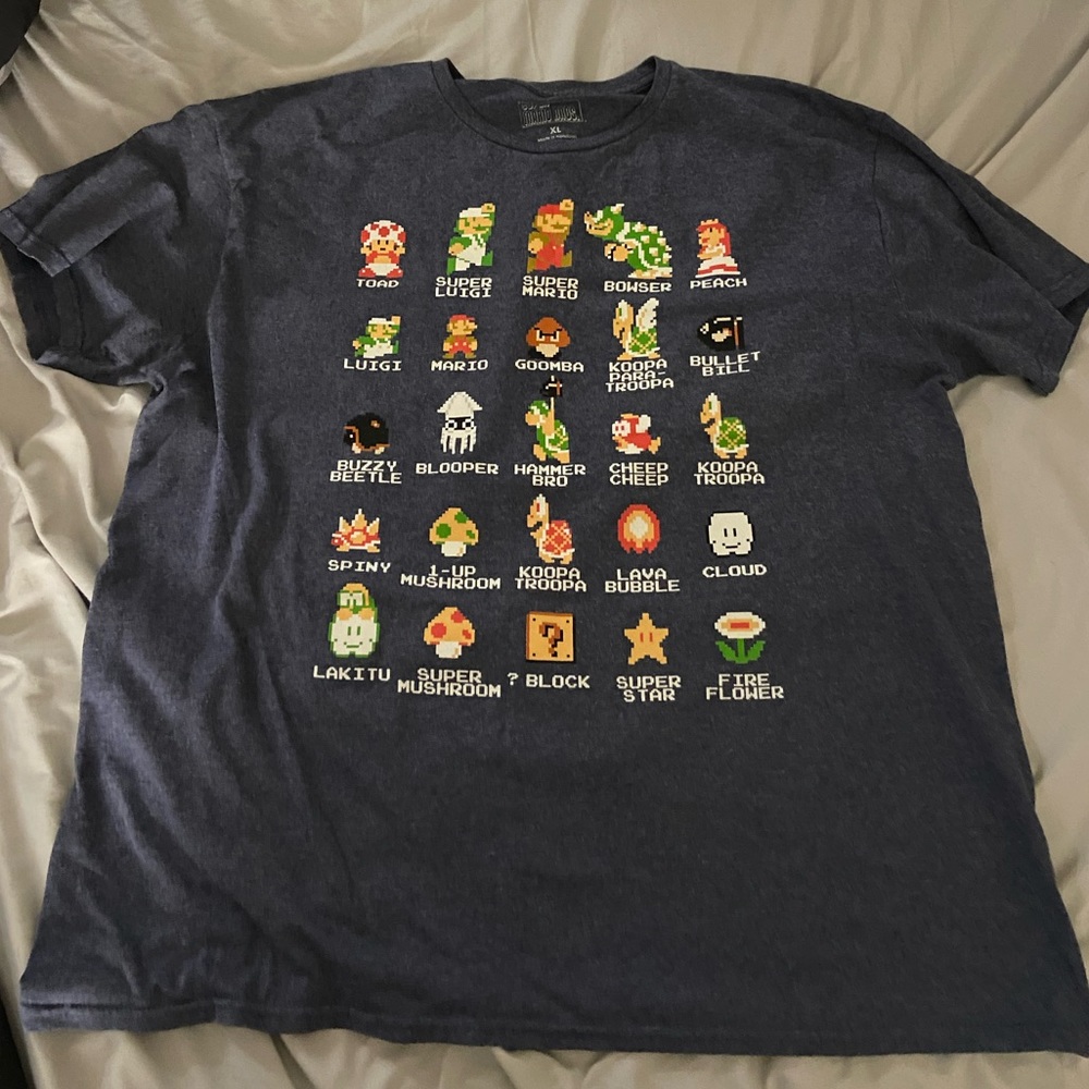 Mario bros super Mario brothers size XL blue gray